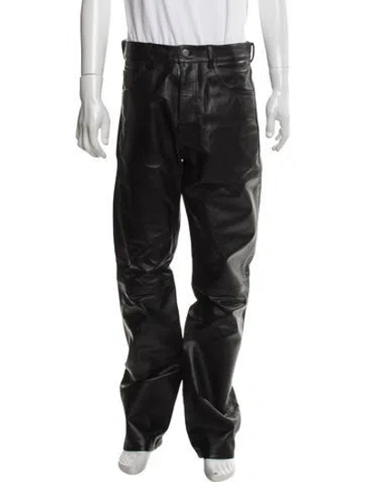 Pre-owned Blk Dnm Leather Pants In Black