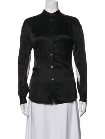 Pre-owned Blk Dnm Long Sleeve Button-up Top In Black