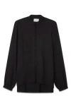 Blk Dnm Mandarin Collar Button-up Shirt In Black