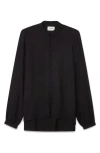 BLK DNM MANDARIN COLLAR BUTTON-UP SHIRT