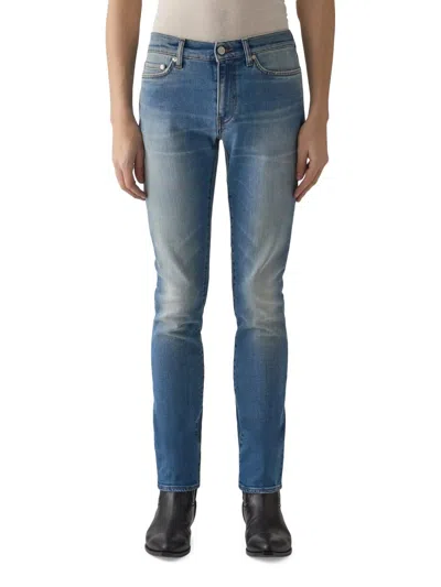 Blk Dnm Men's Washed Stretch-denim Mid-rise Slim-fit Jeans In Blue