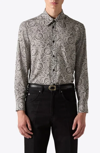 Blk Dnm Paisley Print Button-up Shirt In Black Paisley