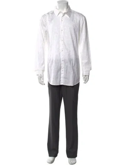 Pre-owned Blk Dnm Patterned Long Sleeve Shirt In White