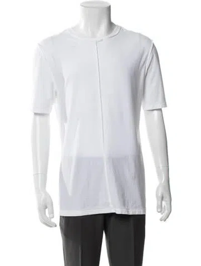 Pre-owned Blk Dnm Scoop Neck Short Sleeve Henley In White