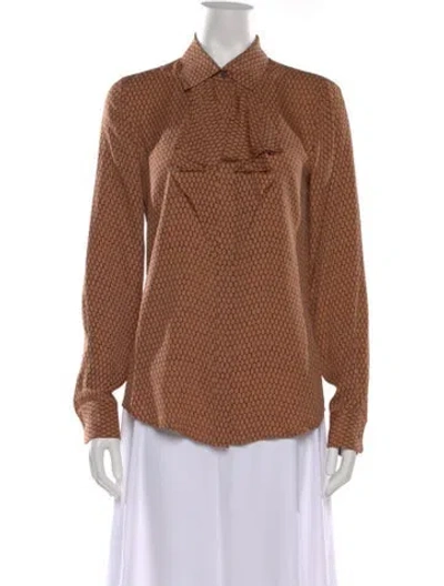 Pre-owned Blk Dnm Silk Patterned Top In Neutral