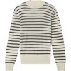 Blk Dnm Stripe Wool & Silk Sweater