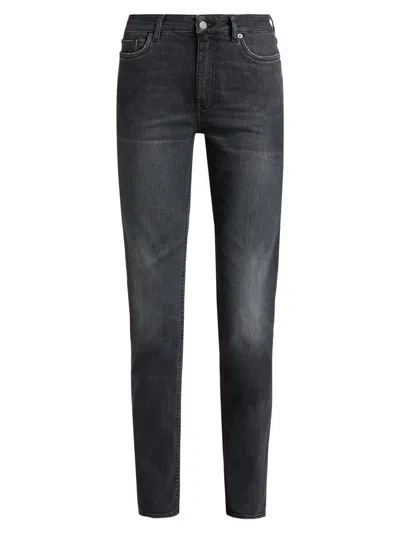 Blk Dnm Women's High-rise Slim-straight Jeans In Black
