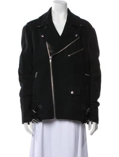 Pre-owned Blk Dnm Wool Peacoat In Black