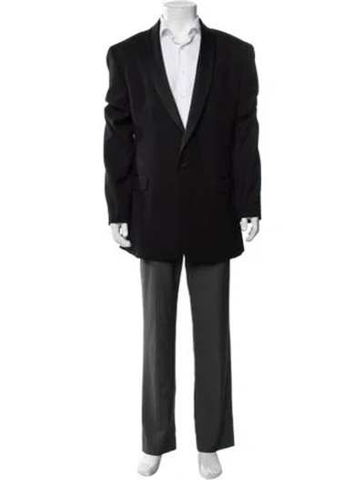 Pre-owned Blk Dnm Wool Tuxedo In Black