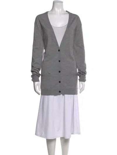 Pre-owned Blk Dnm Wool V-neck Sweater In Gray