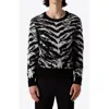 Blk Dnm Zebra Stripe Merino Wool Sweater In Black And White Zebra Jacquard