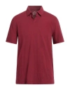 Bl'ker Man Polo Shirt Burgundy Size L Cotton In Red