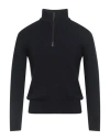 Bl'ker Man Sweater Midnight Blue Size S Wool In Black