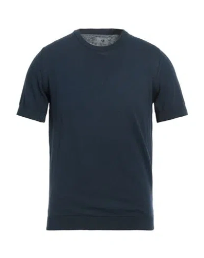Bl'ker Man Sweater Midnight Blue Size Xl Cotton In Blue