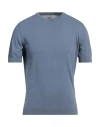 Bl'ker Man Sweater Slate Blue Size 3xl Cotton In Blue