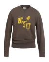 Bl'ker Man Sweatshirt Dark Brown Size Xl Cotton In Brown