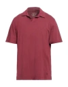Bl'ker Man Polo Shirt Burgundy Size Xl Cotton In Red