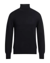 Bl'ker Man Turtleneck Midnight Blue Size S Wool In Black