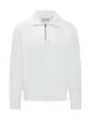 Bl'ker Mini Zip Collar Sweatshirt In White