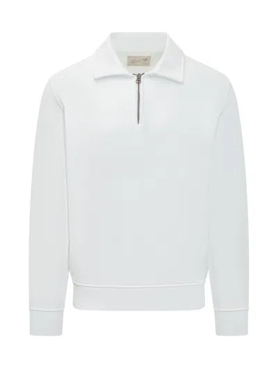 Bl'ker Mini Zip Collar Sweatshirt In White