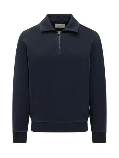 Bl'ker Mini Zip Neck Sweatshirt In Navy
