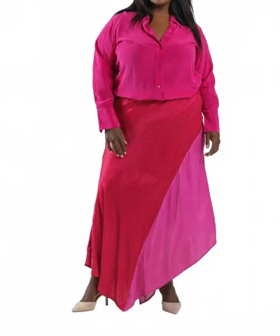 -bl^nk- Angela Skirt - Plus Size In Red/pink