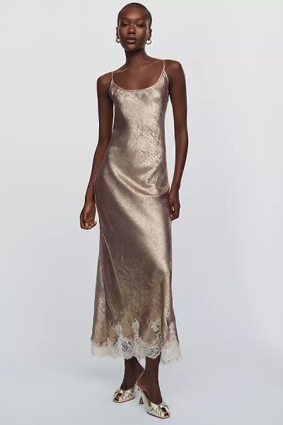 Bl-nk Cleonie Slip Dress In Gold
