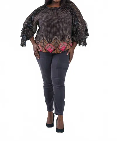 -bl^nk- Kelina Top In Black In Gray