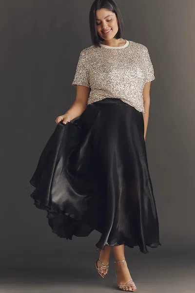 Bl-nk Marea Shine Midi Skirt In Black