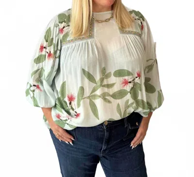 Bl-nk Tiara Top In Lotus Flower In Multi