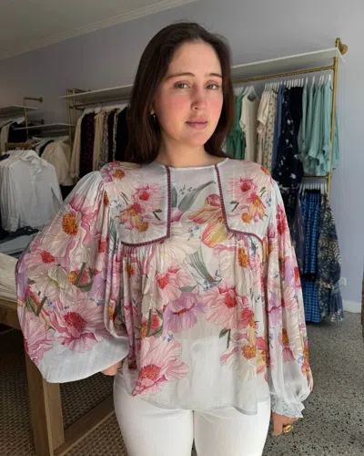 -bl^nk- Tiara Volume Sleeves Top In Soft Pink