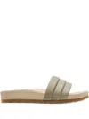 Bloc B. Tanya Padded Leather Slides In Green