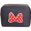 Bloc Bags Extra Large Heart Bow Cosmetics Bag In Black/red