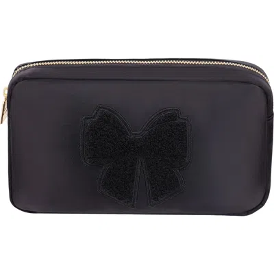 Bloc Bags Medium Bow Cosmetics Bag In Black/black