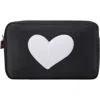 Bloc Bags Medium Heart Cosmetic Bag In Black/white