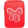 Bloc Bags Mini Bow Cosmetics Bag In Red/red Stripe