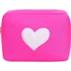 Bloc Bags Xl Heart Patch Cosmetic Bag With Insert In Hot Pink