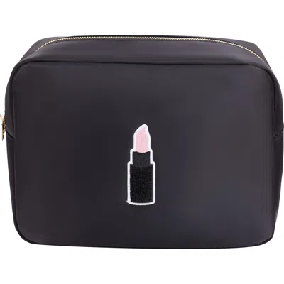 Bloc Bags Xl Lipstick Patch Cosmetic Bag With Insert In Black