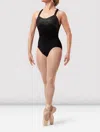 Bloch Amber Open Back Print Leotard In Black In Black