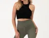 Bloch Crinkle Racerback Crop Tank Top In Graphite In Pink