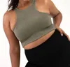 Bloch Crinkle Washed Racerback Crop Tank Top In Moss In Pink