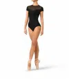Bloch Ladies Cap Sleeve Leotard In Black In Black