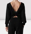 Bloch Ladies Cara Reversible Twist Top In Black In Black