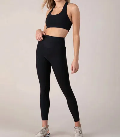 Bloch Ladies Ebony Ribbed 7/8 Length Leggings In Black