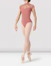 Bloch Ladies Victory Corset Cap Sleeve Leotard In Blossom In Pink