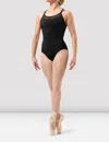 Bloch Ladies Willow Lace Print Camisole Leotard In Black In Black