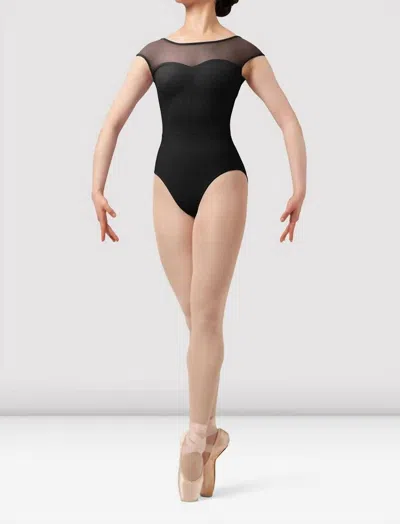 Bloch Mirella Chevron Boat Neck Leotard In Black