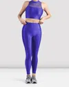Bloch Mirella Glow High Neck Crop Top In Azure In Blue