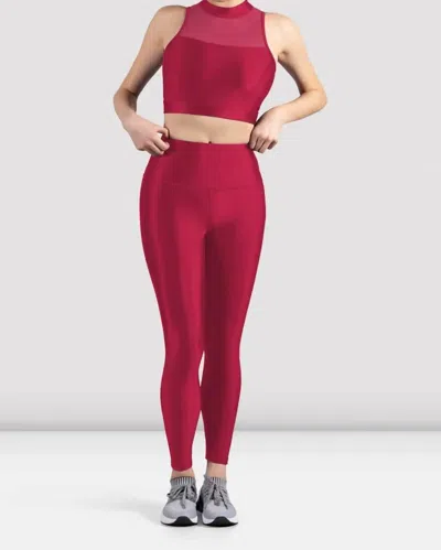 Bloch Mirella Glow High Neck Crop Top In Raspberry In Multi