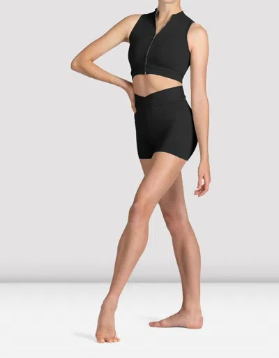 Bloch Mirella Miami Zip Front Crop Top In Black